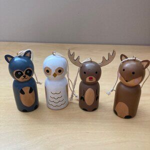 Wooden Tree Ornaments Woodland Creatures by Indigo